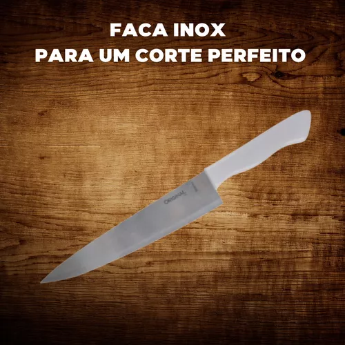 Jogo 3 Facas De Cozinha Chef Churrasco Fatiar Em Aço Inox Lâmina Ondulada  Antiaderente E Cabo Ergonômico uni - Meu Canto Shop