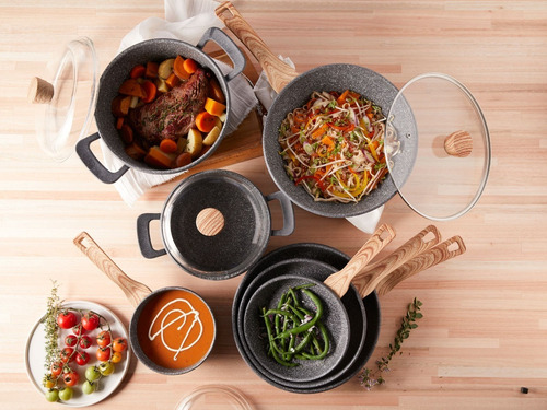 Maestro De Cocina- Batería De Cocina Línea Granito X7 Piezas