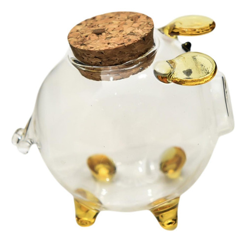 Glass Piggy Bank Pig Money Saving Box Contenedor Estilo A