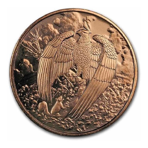 Medalla 1 Onza Cobre .999 Criaturas Nordicas La Gran Aguila