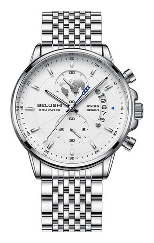 Relojes Belushi Impermeables De Acero Inoxidable Para Hombre Color Del Fondo Silver White