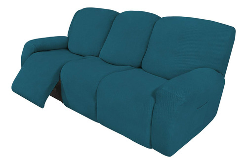 Sofá Reclinable Slipcover, Elástico, 8 Piezas, Azul