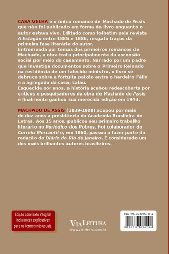 Casa Velha: Machado De Assis, De Machado De Assis. Editora Via Leitura, Capa Mole Em Português