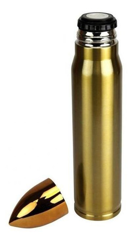 Garrafa Termica Bullet Dourado 1 Litro Formato Projetil