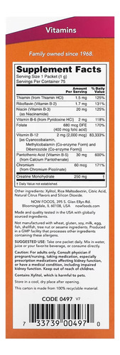 Complexo B-12 Now Foods Caixa Com 75psc Importado