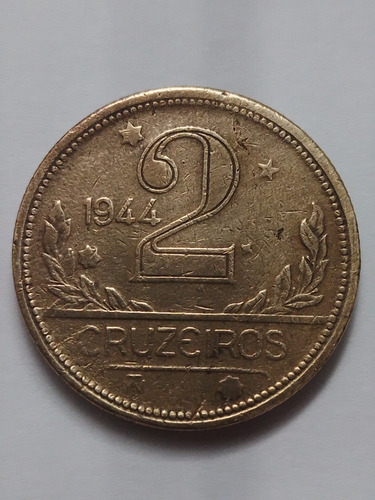 Moeda Bronze 2 Cruzeiros Ano 1944 Sem Sigla Lote 4093