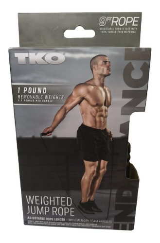 Cuerda De Salto Con Mango Ponderado Marca Tko Ajustable