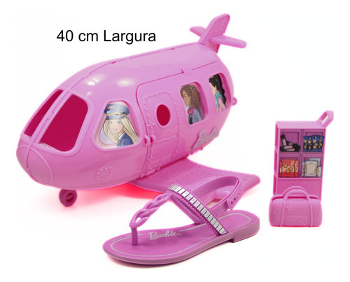 Sandalia Barbie Flight + Avião Gigante 22936 Lilás Grendene