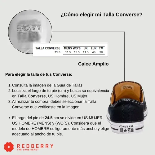 Converse medidas en centimetros new arrivals