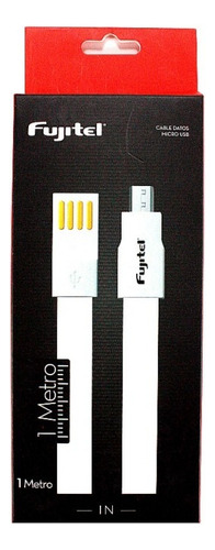 Cable Fujitel Usb A Micro Usb 1mt Plano Imantado Blanco Fx