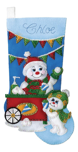 Works Crafts Snowcone Snowman - Kit De Medias De Fieltro, Co