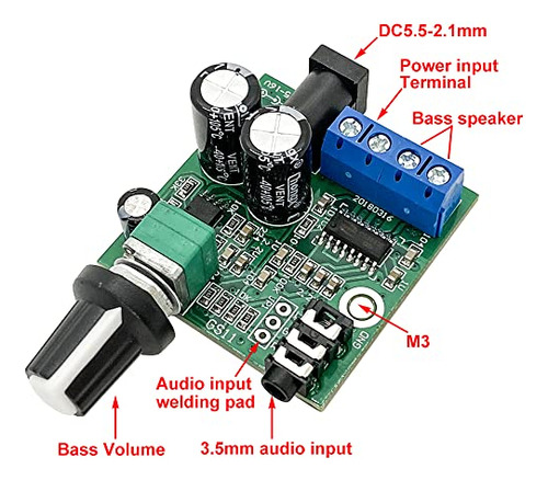 Placa Amplificadora De Subwoofer Dc 12 V-15 V, 25 W ~ 30 W,
