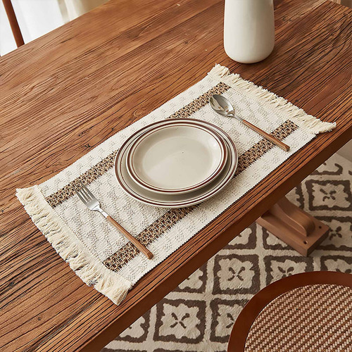 Para Decoración De Mesa Con Borlas Tejidas, Bandera De