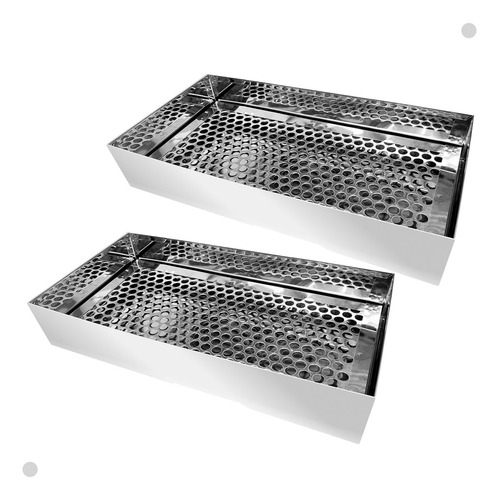 2x Bandeja De Escorrer Batatas 70x40cm Aço Inox Frituras