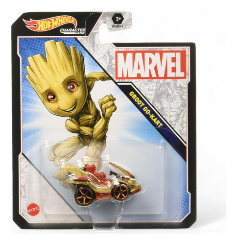 Carros com personagens Hot Wheels, Marvel Groot Go-Kart