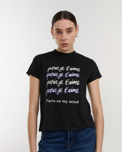 Remera Portsaid Paris Je T'aime Manga Corta Para Mujer