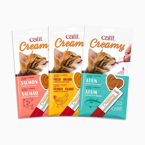 Snacks Para Gatos Cremosos Cat It Créamy Sabor Salmon X6 Uni