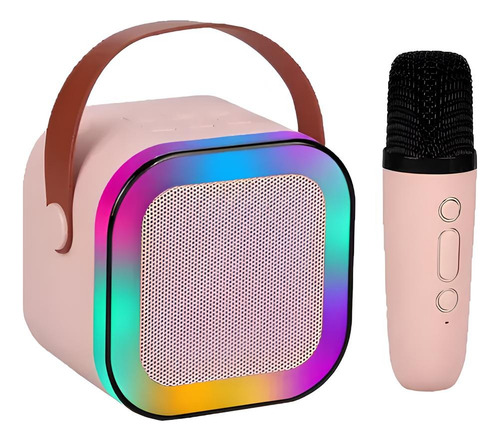 Parlante Portátil Bluetooth Con Micrófono Karaoke Rosa