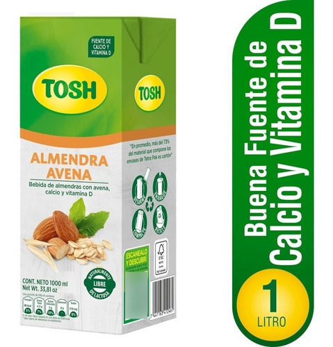 Bebida Tosh Almendra Avena Caja X 1litro