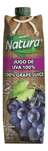 Pack De 12 Jugo Sonrisa Natura Uva 946 Ml