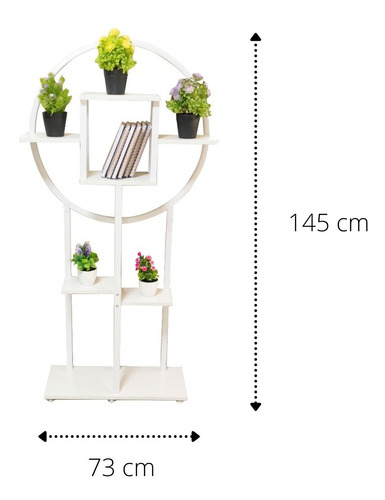Imagen 3 de 10 de Estante Metálico Con Repisas De Madera Decorativo