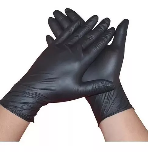 Guantes Para Cocinar Nitrilo Negro Parrillero Asador 15 Pzas