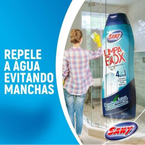 Limpa Box Banheiro Sany 300ml Detergente Limpa Box Kit C/ 3
