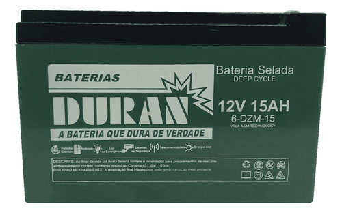Bateria Duran 12v 16ah 48v Scooter Bike Elétrica 2020