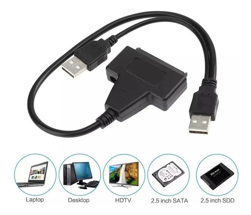 Adaptador Convertidor Usb A Sata Disco Duro Ssd 2.5 Laptop 