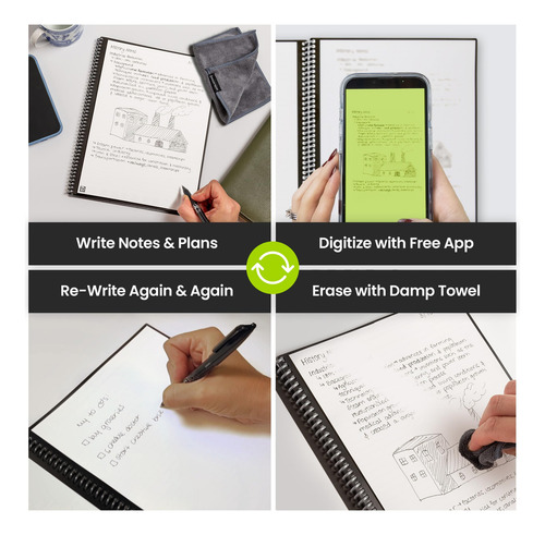Cuaderno Reutilizable Inteligente Rocketbook Forrado
