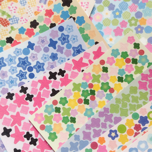 Pack De Deco Para Photocards Stickers + Toploader + Sleeves Pack Amarillo Pinza Recta