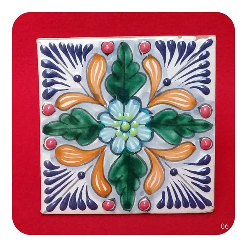 Imagen 6 de 7 de Set 30 Azulejos De Talavera Poblana 10x10 Cm Decoración Zlj
