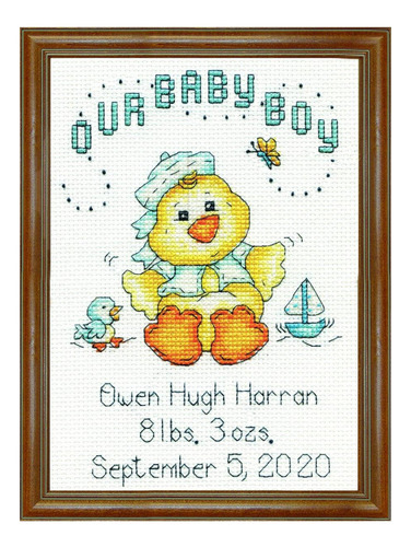 Works Crafts Boy Chick, Kit De Punto De Cruz De 5 X 7, 5 Por