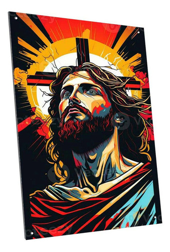 Chapa Cartel Decorativo Jesus Dios Cristo Modelo A1