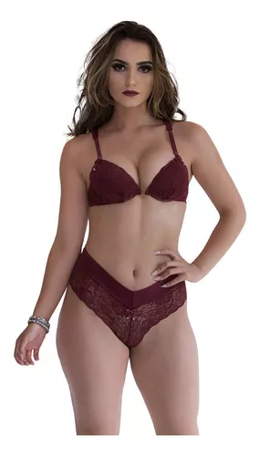 CONJUNTO COM BOJO DE RENDA STRAPPY BRA E ROLOTE - ACOMPANHA UMA CALCINHA  FIO DUPLO EM RENDA