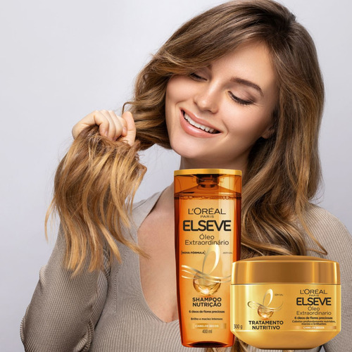Kit Elseve Shampoo Cabelos Secos + Creme Nutrição Máscara