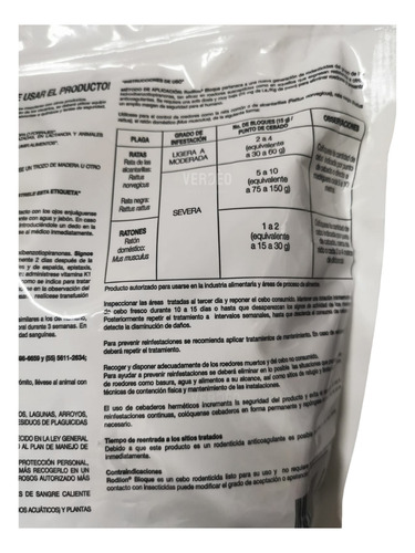 Veneno Ratas 2 Pzs Rodilon Bloque 1 Kg Difetialona Ratones