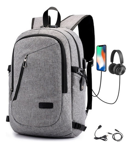 Mochila De Negocios Urbana Antirrobo De 30l Con Cargador Usb