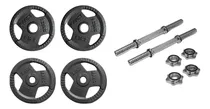 Comprar Set  1 Par  Debarras Cromadas +2 Discos 2.5lb+2 Discos 5lb