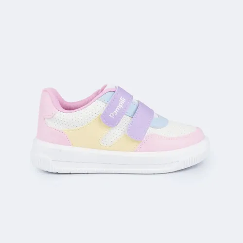 Pampili Tênis Pampili Up Branco Candy Velcro Infantil Menina