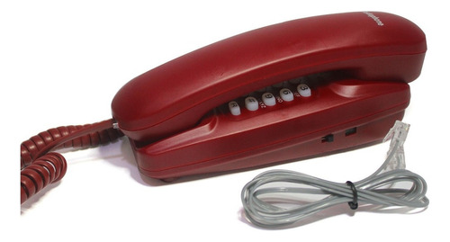 Teléfonos Red Fijo Pared Adulto Hogar Gondola Phone Blanco Color Rojo
