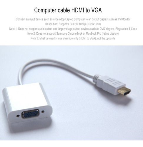 Hdmi Macho Para Vga Fêmea Cabo De Vídeo Cabo Adaptador 1