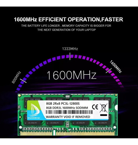Memoria RAM Gamer 16Gb 2 x 8Gb 1600 Mhz DDR3 Sodimm PC3-12800S Laptops Duomeiqi SD