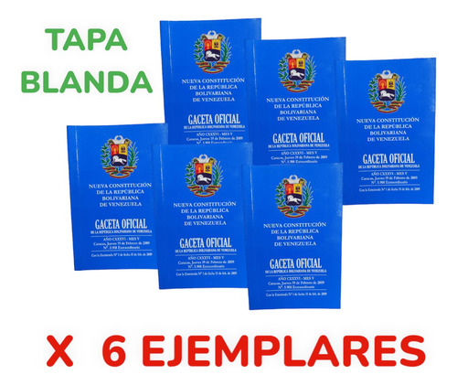 Constitución 6 Ejemplares Tapa Blanda Mediana Actualizada