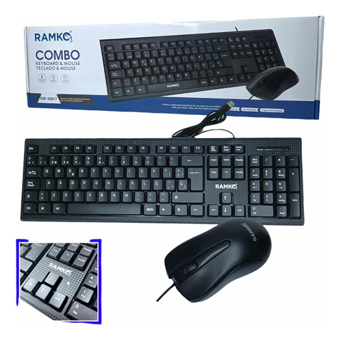 Combo Teclado Y Mouse Ramko Mas Pad Mouse De 30x80cm Xl