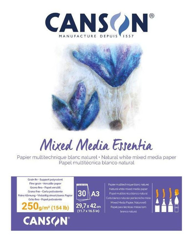 Block Mix Media Essentia A3 30 Hojas 250g Canson