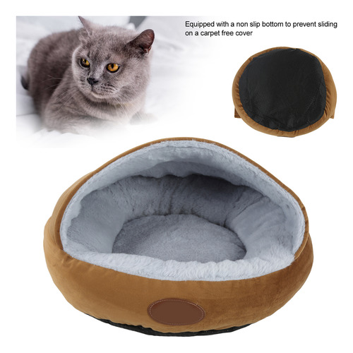 Cama Para Mascotas Semiencerrada Forma De Concha Cómoda Felp