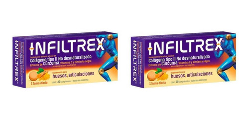  Combo X 2 Infiltrex Colageno Para Huesos Y Artic X 30 Cmp