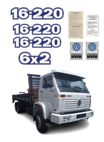 Kit Adesivos Resinado Para Volkswagen 16-220 6x2 17858 Cor Azul
