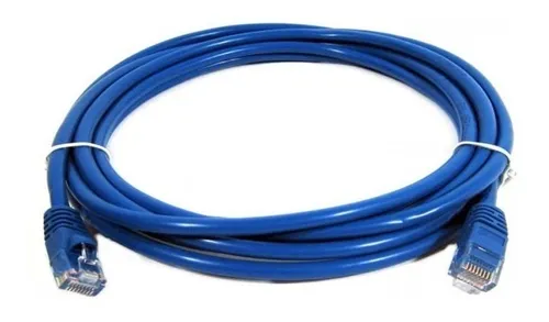 Cabo De Rede Patch Cord Cat5e Rj45 Azul Com Capa 1,0 Mts